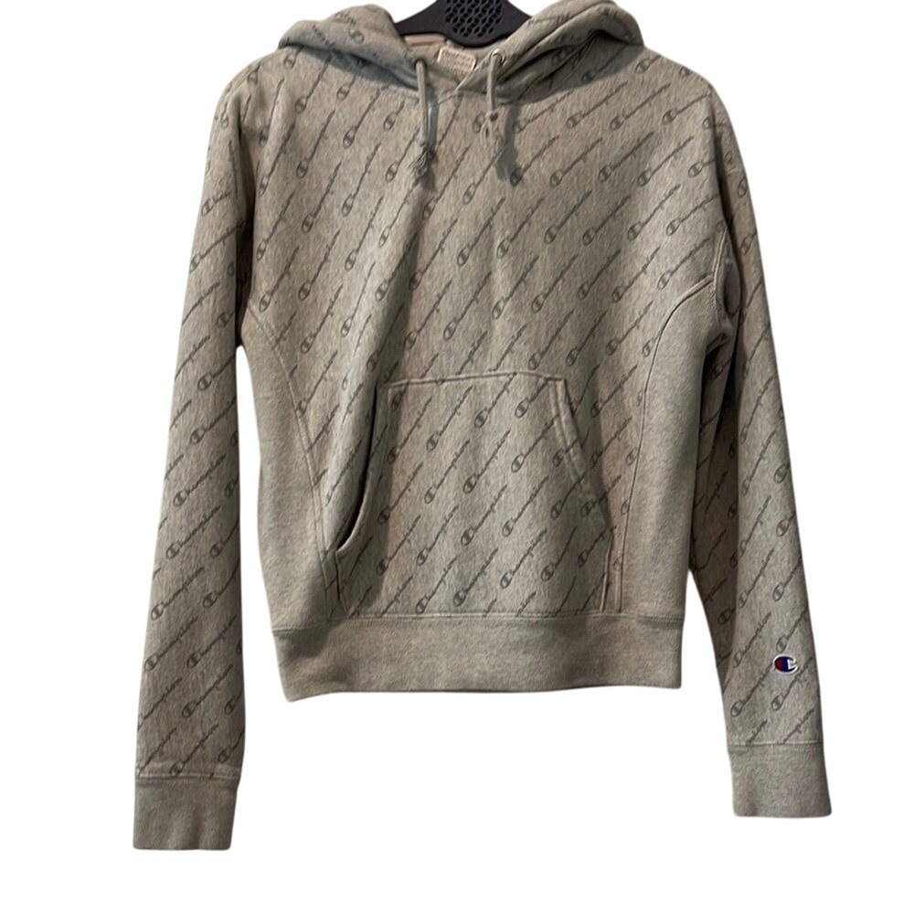 Vintage Champion Reverse‎ Weave Light Gray Hoodie XS
